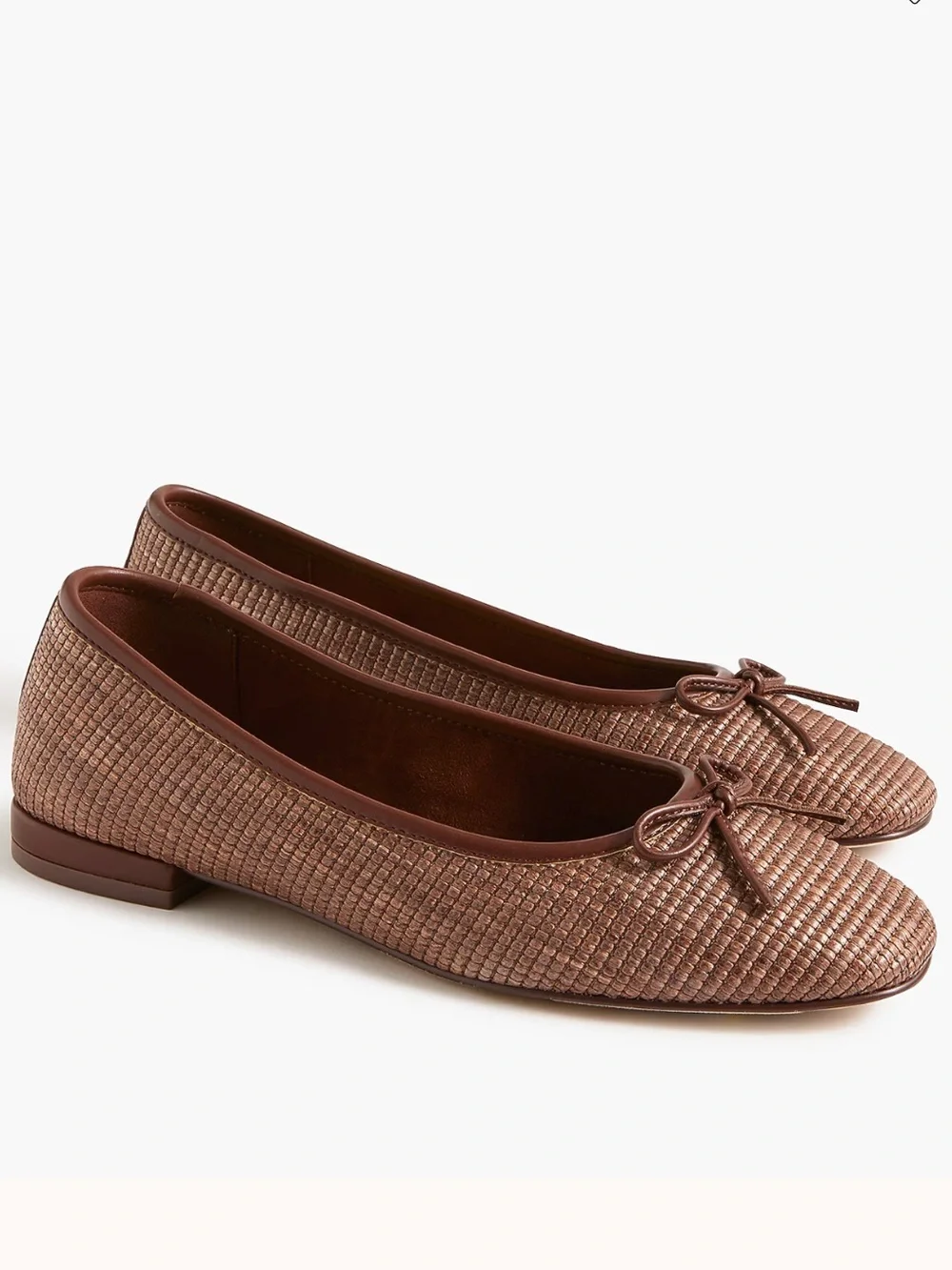 J crew chocolate raffia Woven ballet flats